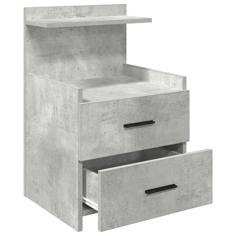 vidaXL 2 db-os éjjeliszekrény 2 fiókkal, betonszürke, 40 x 36,5 x 62 cm