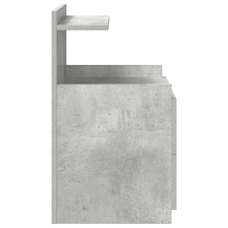 vidaXL 2 db-os éjjeliszekrény 2 fiókkal, betonszürke, 40 x 36,5 x 62 cm