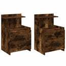 vidaXL 2 db-os éjjeliszekrény 2 fiókkal, füstölt tölgyfa 40 x 36,5 x 62 cm