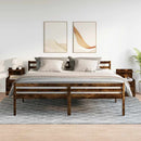 vidaXL 2 db-os éjjeliszekrény 2 fiókkal, füstölt tölgyfa 40 x 36,5 x 62 cm