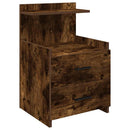 vidaXL 2 db-os éjjeliszekrény 2 fiókkal, füstölt tölgyfa 40 x 36,5 x 62 cm