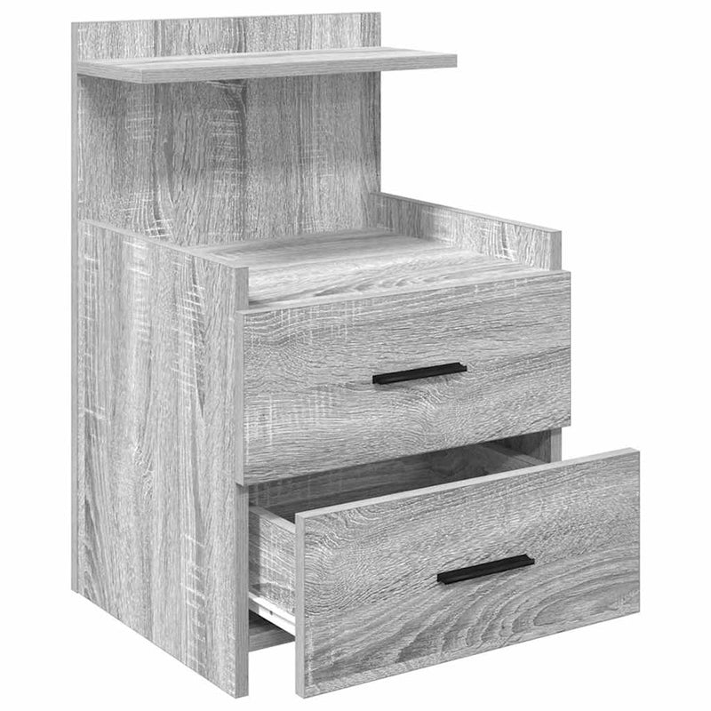 vidaXL 2 db-os szürke Sonoma színű éjjeliszekrény 2 fiókkal 40 x 36,5 x 62 cm
