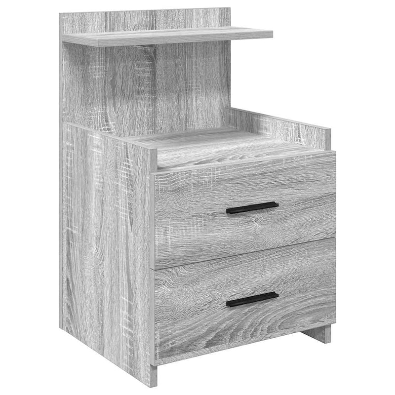 vidaXL 2 db-os szürke Sonoma színű éjjeliszekrény 2 fiókkal 40 x 36,5 x 62 cm