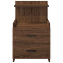 vidaXL 2 db-os éjjeliszekrény 2 fiókkal, barna tölgyfa 40 x 36,5 x 62 cm