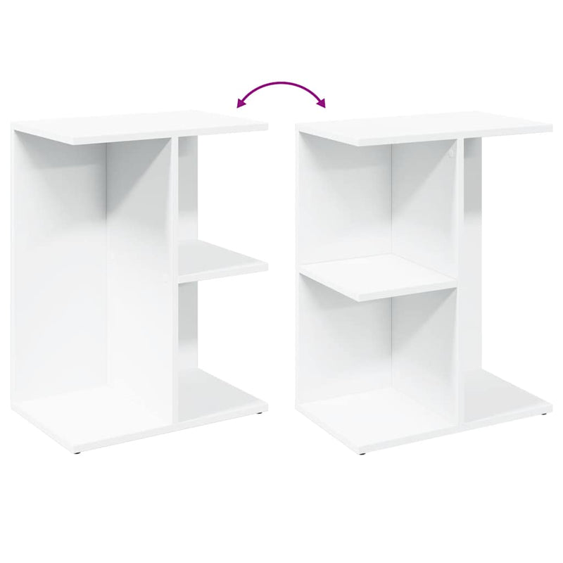 vidaXL fehér szerelt fa ágy melletti asztal 46,5x29x61 cm