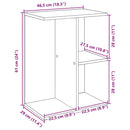 vidaXL fehér szerelt fa ágy melletti asztal 46,5x29x61 cm