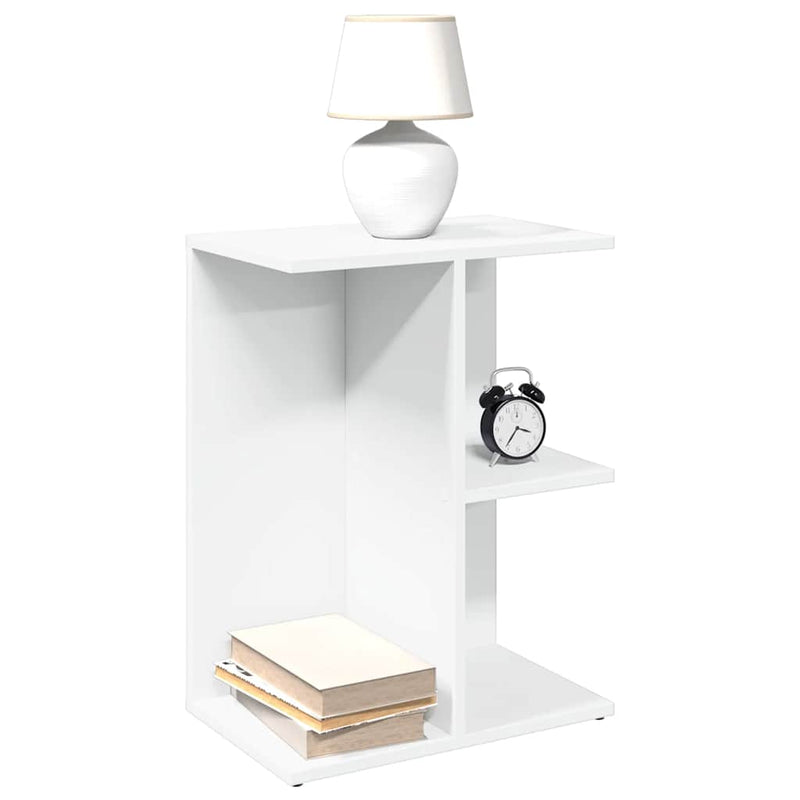 vidaXL fehér szerelt fa ágy melletti asztal 46,5x29x61 cm