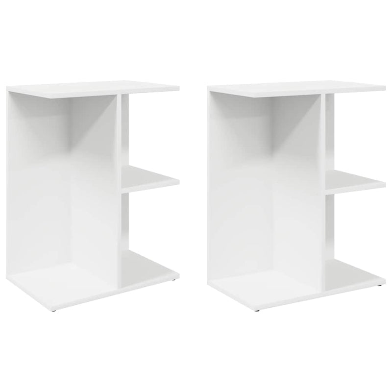 vidaXL éjjeliszekrények 2 db fehér 46,5x29x61 cm gépelt fa