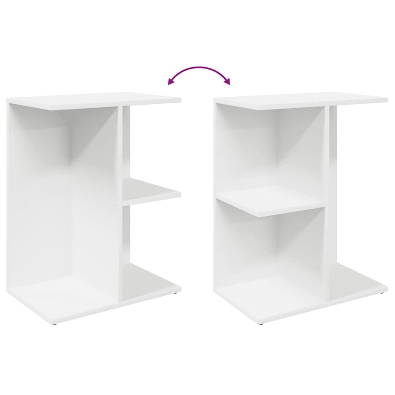 vidaXL éjjeliszekrények 2 db fehér 46,5x29x61 cm gépelt fa