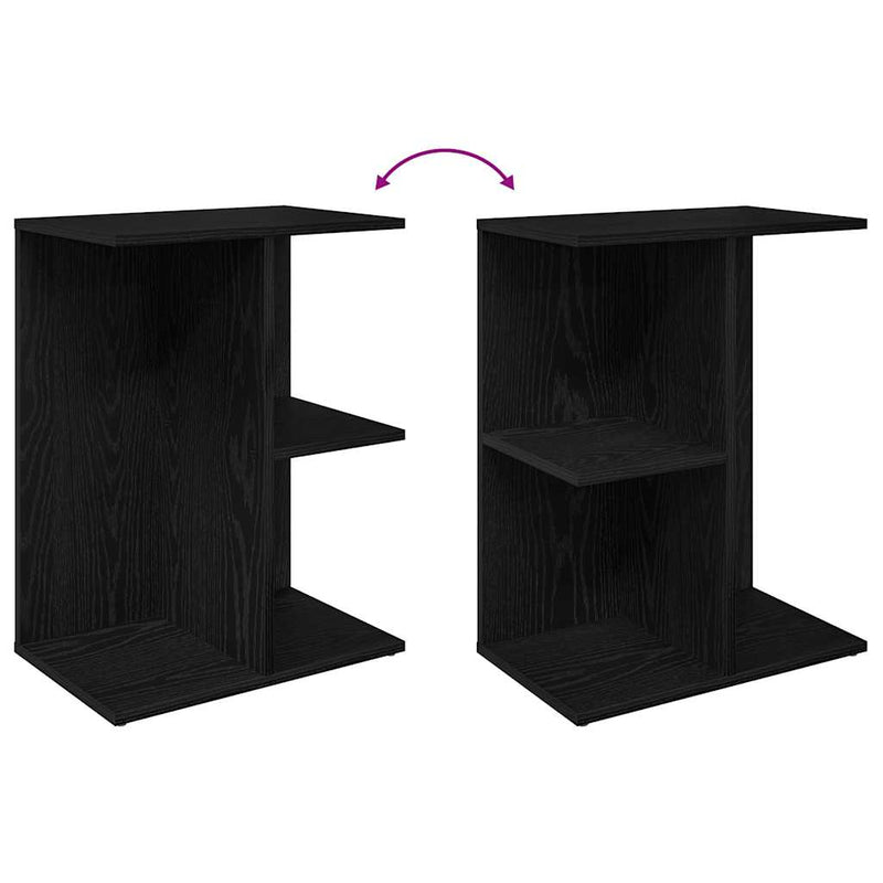 vidaXL éjjeliszekrény fekete tölgy 46,5x29x61 cm gépelt fa
