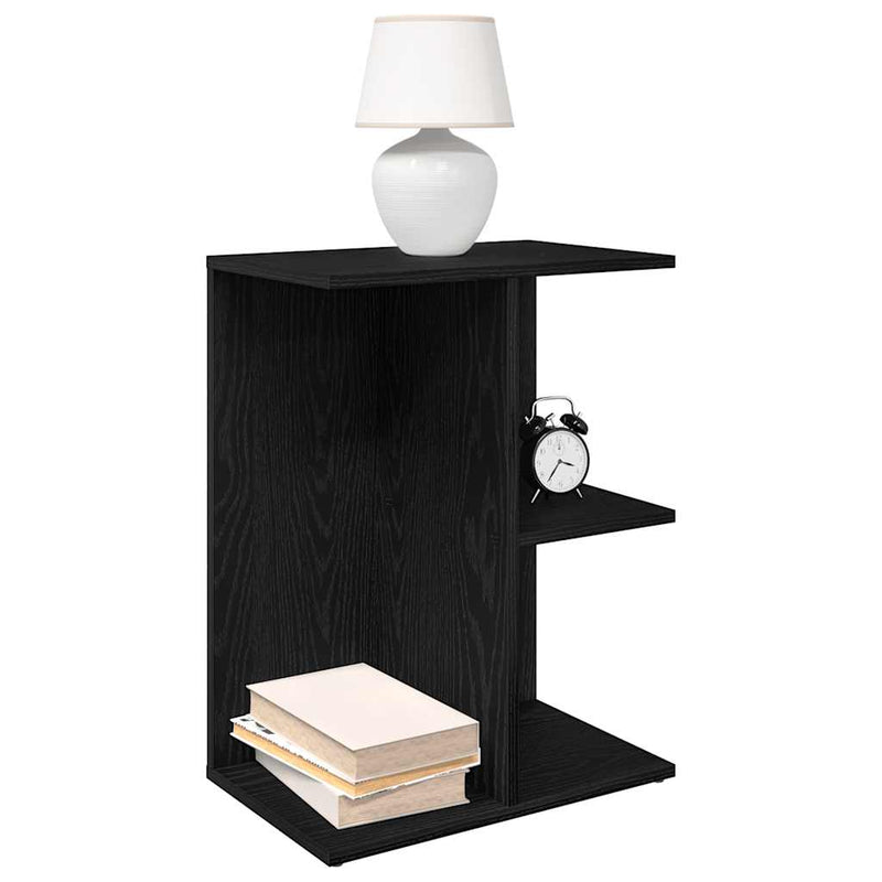vidaXL éjjeliszekrény fekete tölgy 46,5x29x61 cm gépelt fa