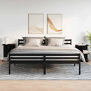 vidaXL éjjeliszekrények 2 db fekete tölgy 46,5x29x61 cm gépelt fa