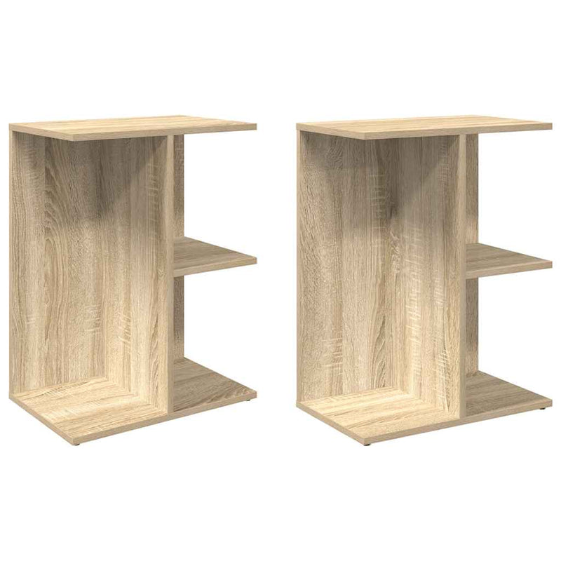 vidaXL 2 db sonoma tölgy színű szerelt fa éjjeliszekrény 46,5x29x61 cm