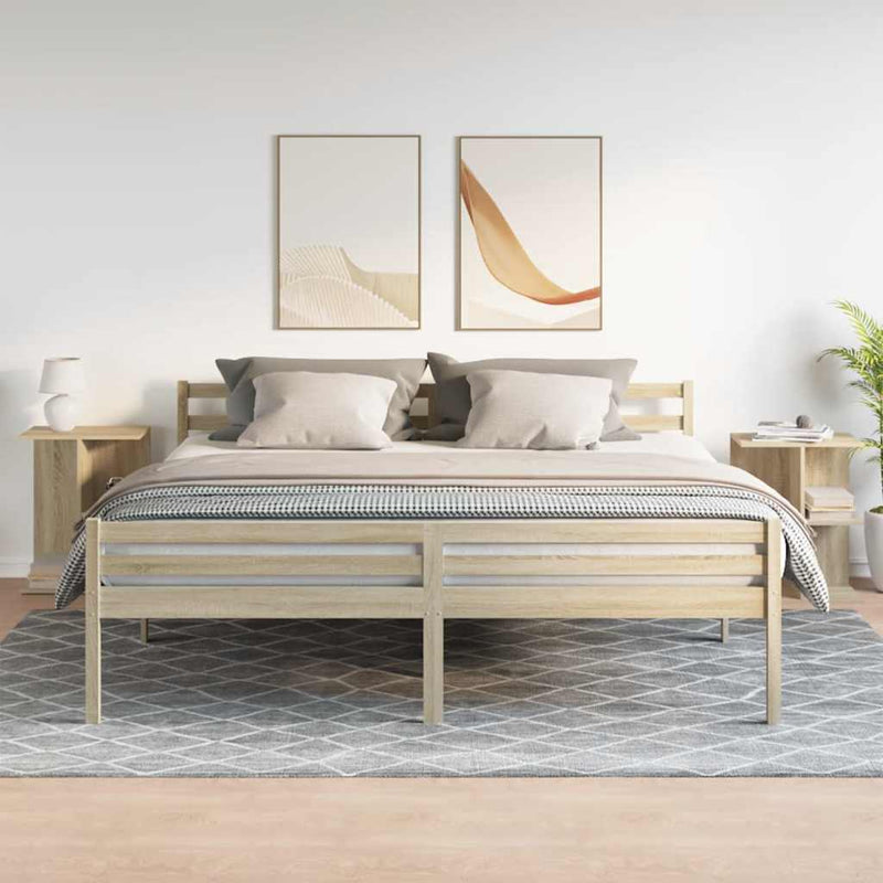 vidaXL 2 db sonoma tölgy színű szerelt fa éjjeliszekrény 46,5x29x61 cm