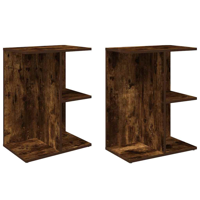 vidaXL 2 db füstös tölgy színű szerelt fa éjjeliszekrény 46,5x29x61 cm