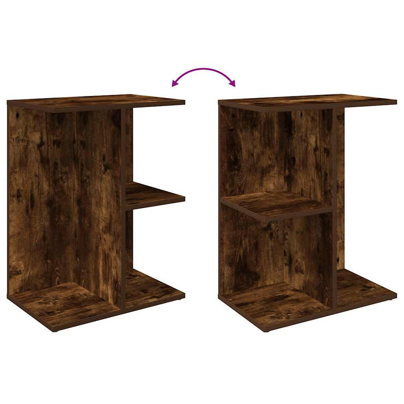 vidaXL 2 db füstös tölgy színű szerelt fa éjjeliszekrény 46,5x29x61 cm