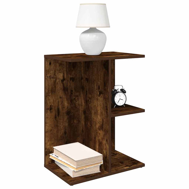 vidaXL 2 db füstös tölgy színű szerelt fa éjjeliszekrény 46,5x29x61 cm