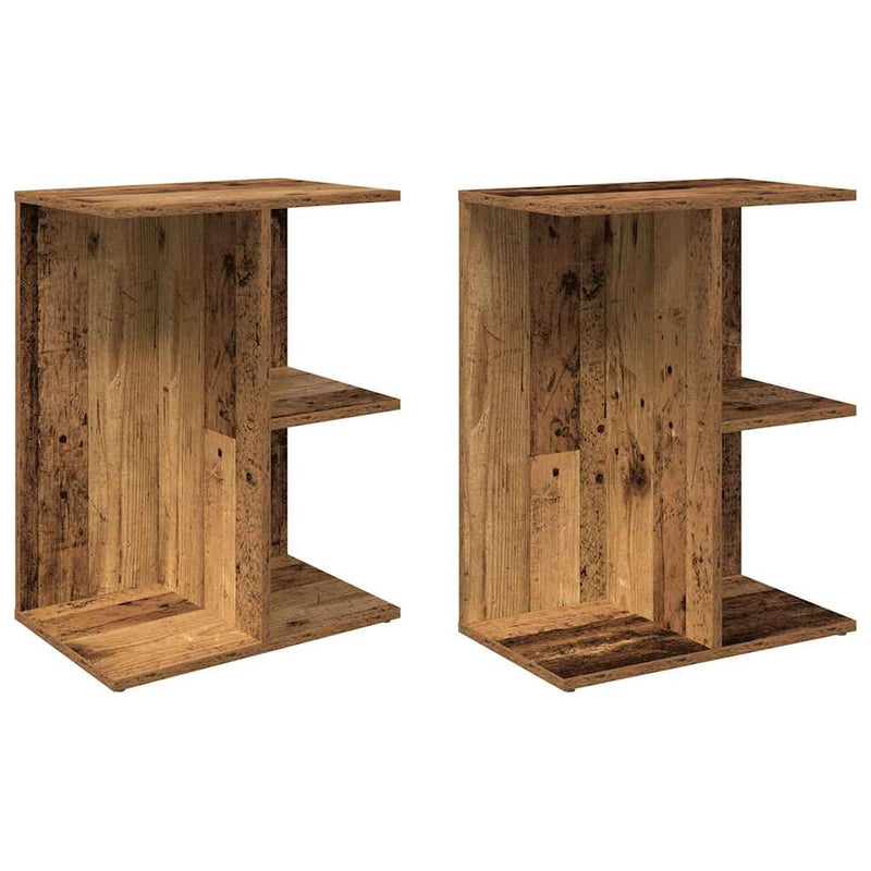vidaXL éjjeliszekrények 2 db régi fa 46,5x29x61 cm gépelt fa