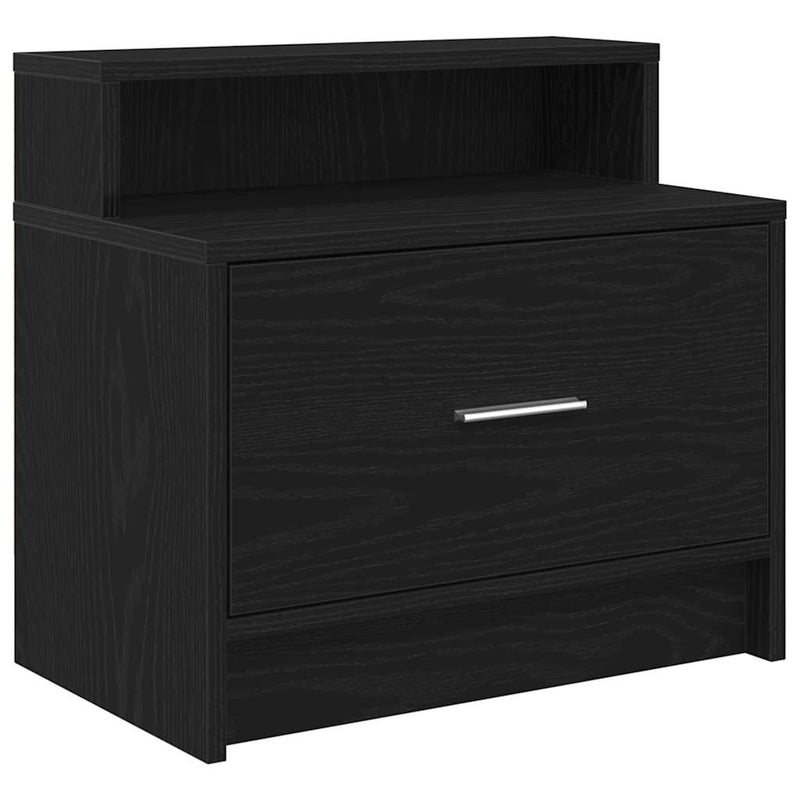 vidaXL éjjeliszekrény fiókkal fekete tölgy 51 x 31 x 47 cm