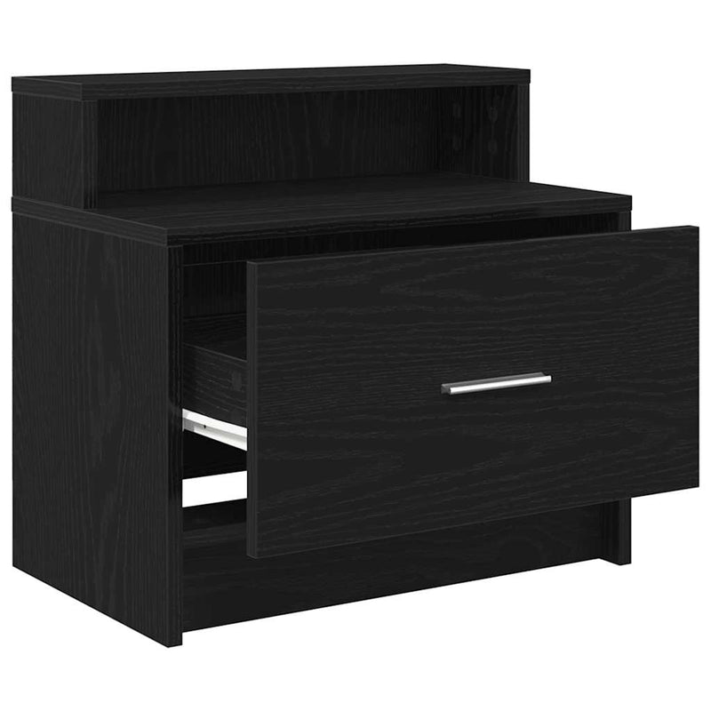 vidaXL éjjeliszekrény fiókkal fekete tölgy 51 x 31 x 47 cm