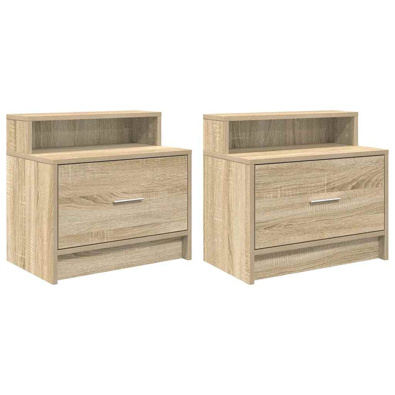 vidaXL éjjeliszekrények fiókkal 2 db sonoma tölgy 51 x 31 x 47 cm