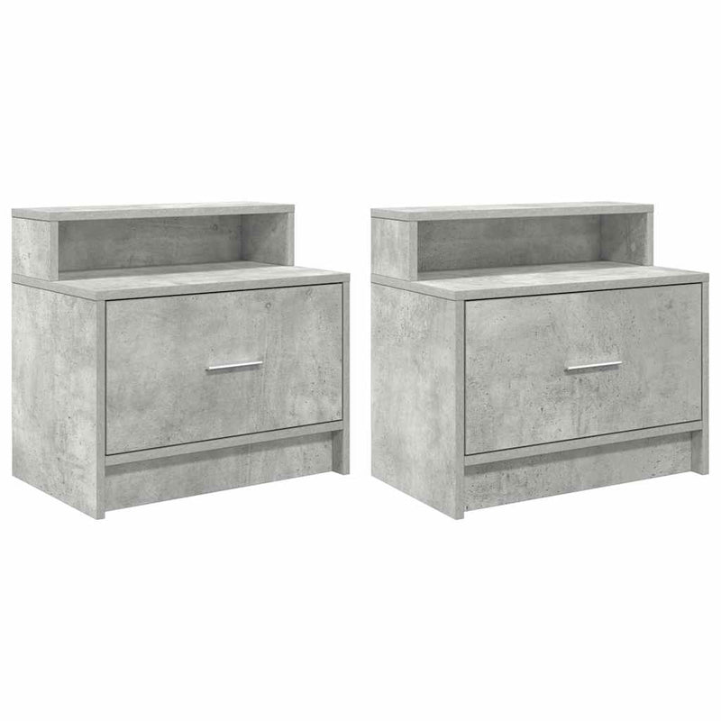 vidaXL 2 db betonszürke éjjeliszekrény fiókkal 51 x 31 x 47 cm