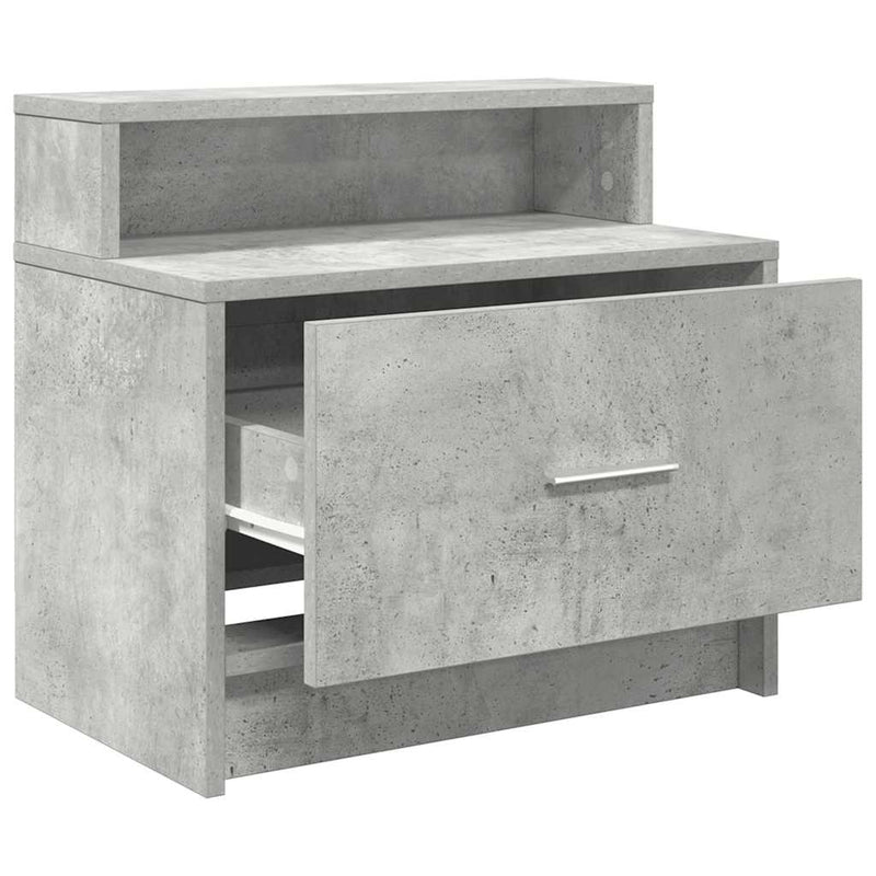 vidaXL 2 db betonszürke éjjeliszekrény fiókkal 51 x 31 x 47 cm