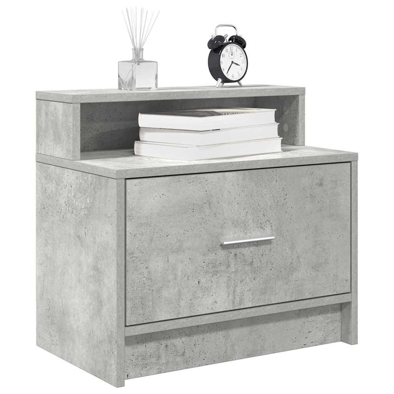 vidaXL 2 db betonszürke éjjeliszekrény fiókkal 51 x 31 x 47 cm