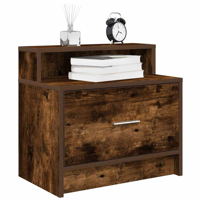 vidaXL éjjeliszekrények fiókos 2 db füstölt tölgy 51 x 31 x 47 cm