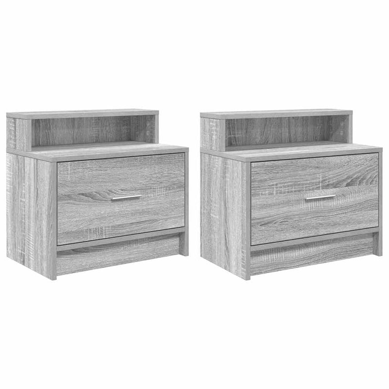 vidaXL éjjeliszekrények fiókos 2 db szürke sonoma 51 x 31 x 47 cm