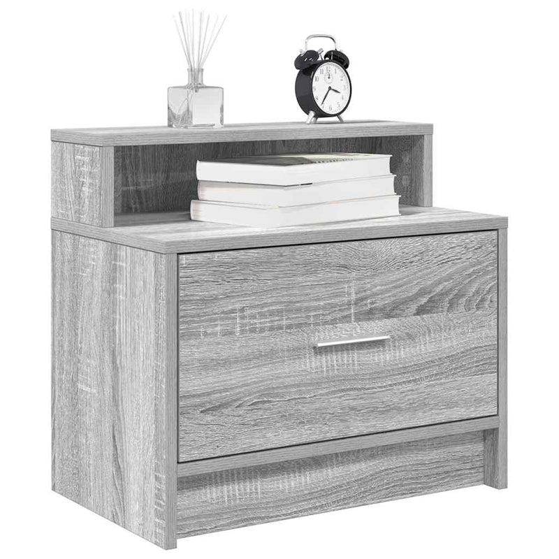 vidaXL éjjeliszekrények fiókos 2 db szürke sonoma 51 x 31 x 47 cm