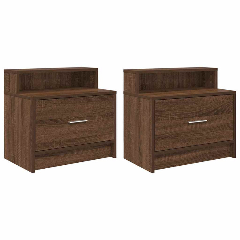 vidaXL éjjeliszekrények fiókos 2 db barna tölgy 51 x 31 x 47 cm