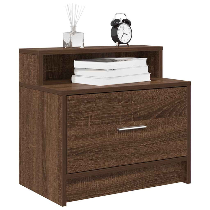 vidaXL éjjeliszekrények fiókos 2 db barna tölgy 51 x 31 x 47 cm