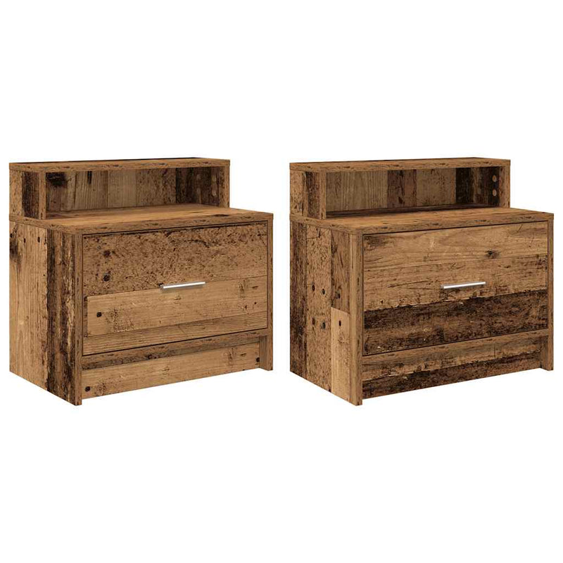 vidaXL éjjeliszekrények fiókkal 2 db régi fa 51 x 31 x 47 cm