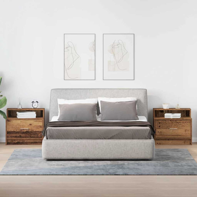 vidaXL éjjeliszekrények fiókkal 2 db régi fa 51 x 31 x 47 cm