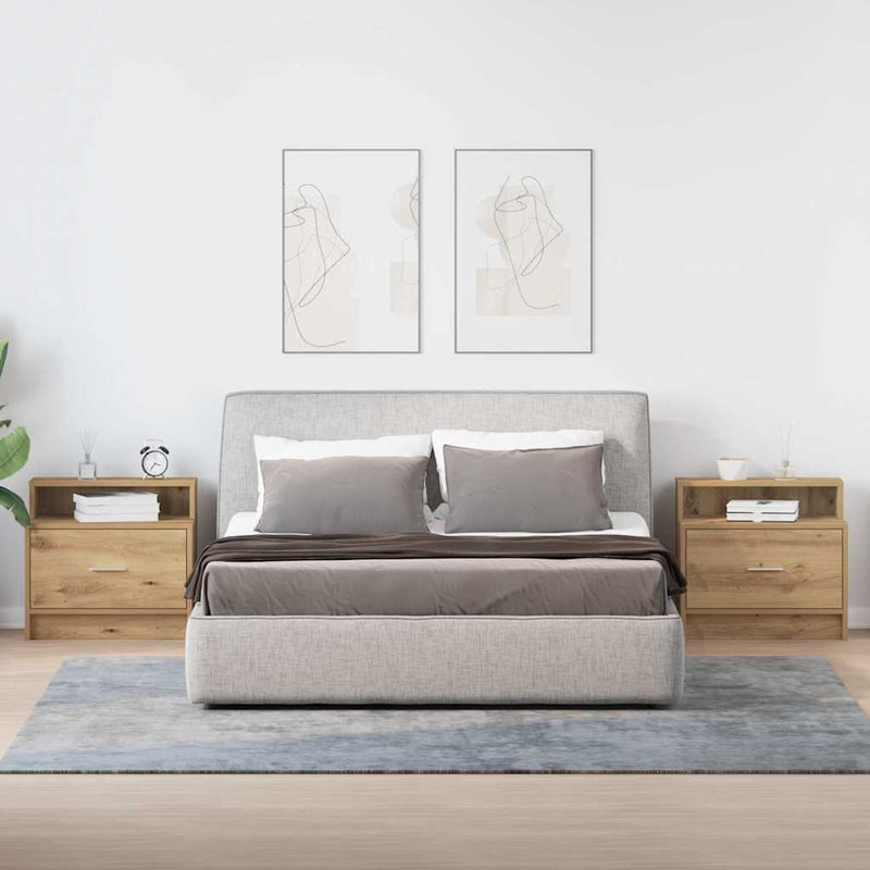 vidaXL éjjeliszekrények fiókkal 2 db artisan tölgy 51 x 31 x 47 cm