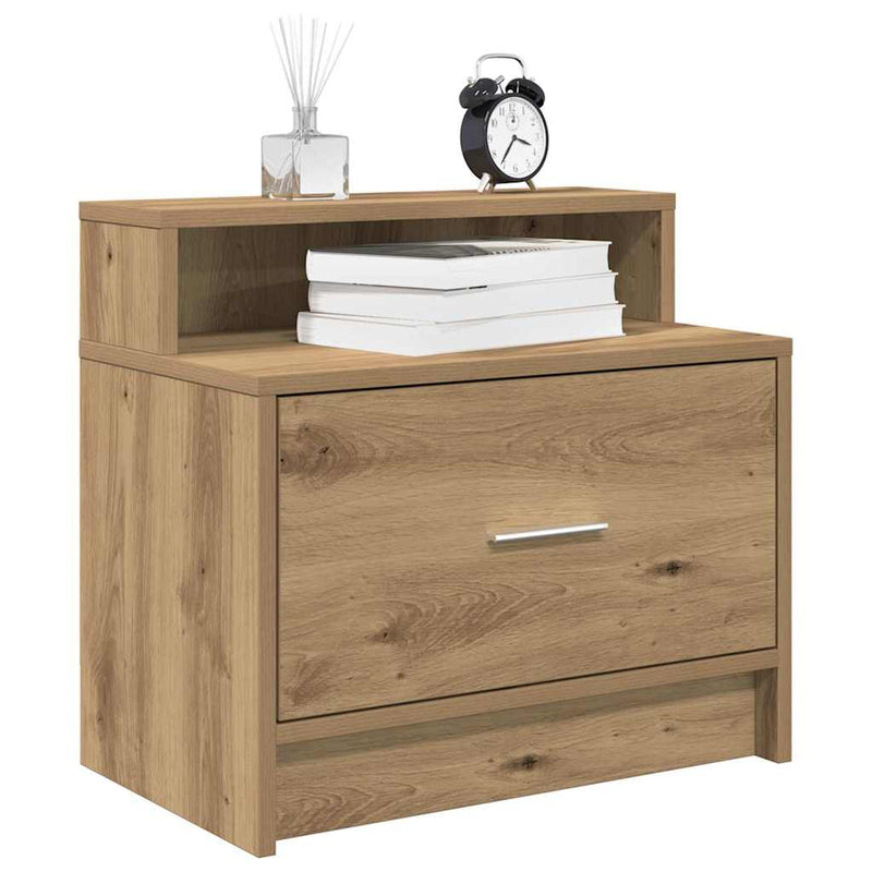 vidaXL éjjeliszekrények fiókkal 2 db artisan tölgy 51 x 31 x 47 cm