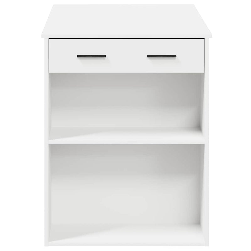 vidaXL íróasztal fiókkal és polccal fehér 102x62x77,5 cm gépelt fa