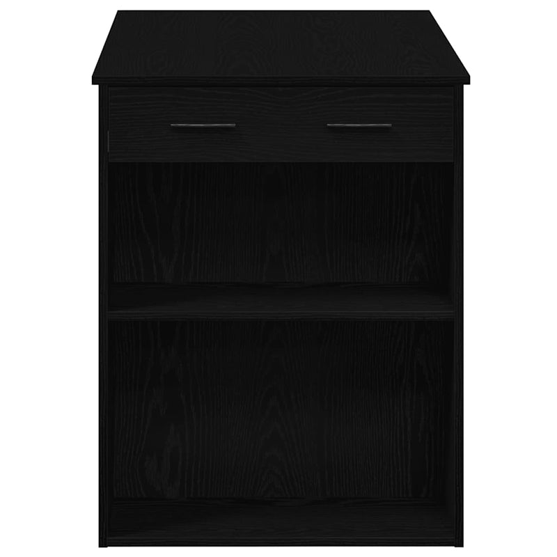 vidaXL íróasztal fiókkal polccal fekete tölgy 102x62x77,5cm gépelt fa