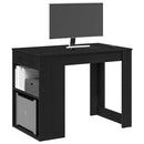 vidaXL íróasztal fiókkal polccal fekete tölgy 102x62x77,5cm gépelt fa