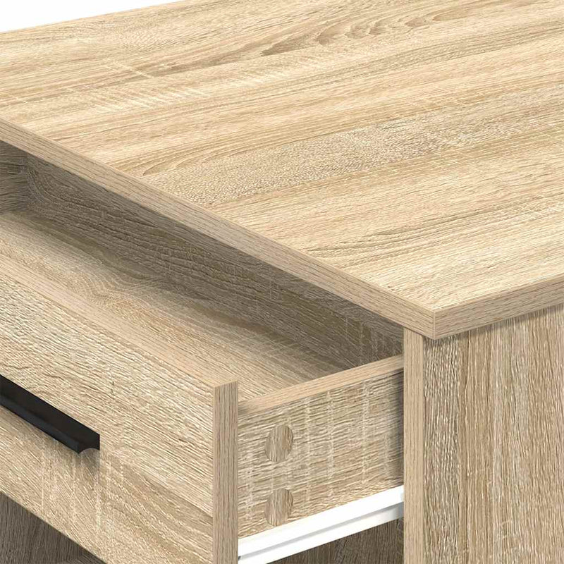 vidaXL íróasztal fiókkal és polccal sonoma tölgy gépi forgácsolt fa