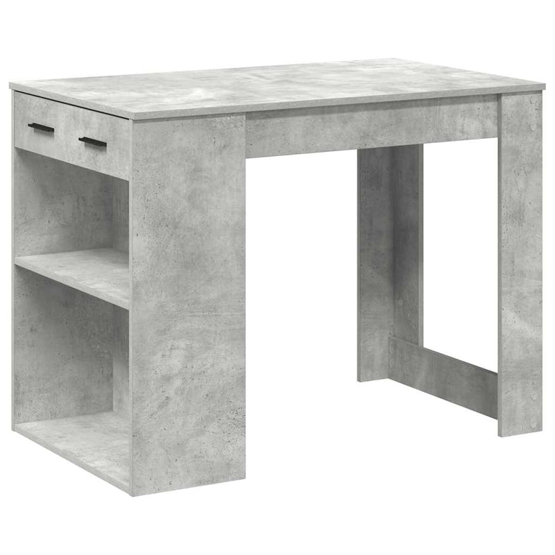 vidaXL íróasztal fiókkal és polccal betonszürke 102x62x77,5 cm műfa