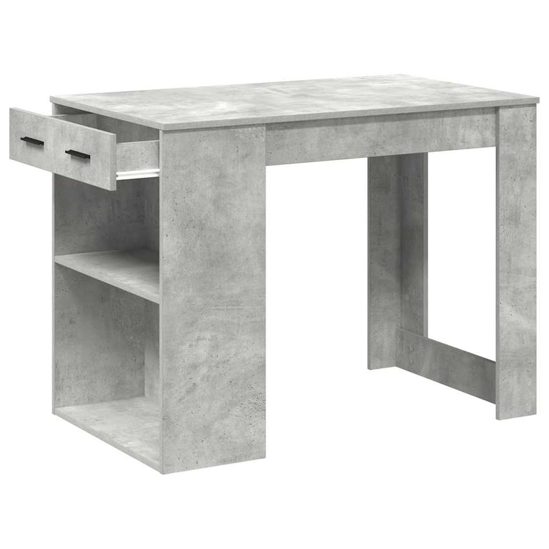 vidaXL íróasztal fiókkal és polccal betonszürke 102x62x77,5 cm műfa