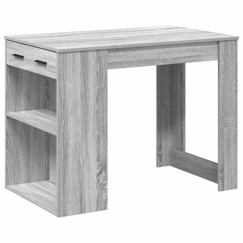 vidaXL íróasztal fiókkal és polccal szürke sonoma 102x62x77,5 cm