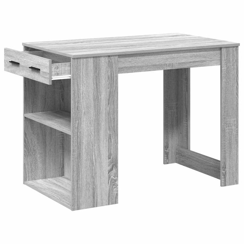 vidaXL íróasztal fiókkal és polccal szürke sonoma 102x62x77,5 cm
