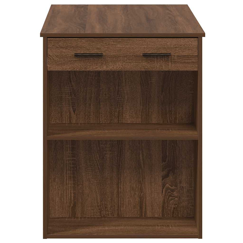 vidaXL íróasztal fiókkal polccal barna tölgy 102x62x77,5 cm gépelt fa