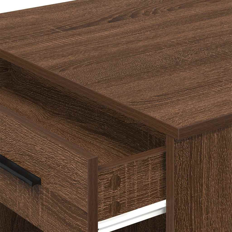 vidaXL íróasztal fiókkal polccal barna tölgy 102x62x77,5 cm gépelt fa