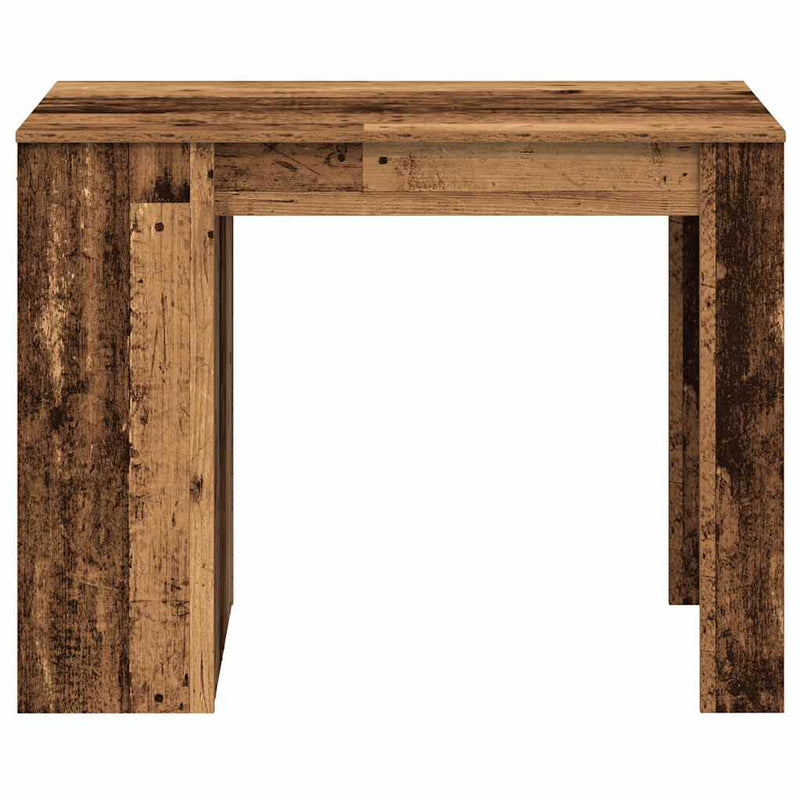 vidaXL íróasztal fiókkal és polccal régi fa 102x62x77,5 cm gépelt fa