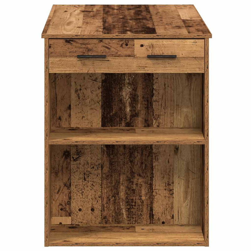 vidaXL íróasztal fiókkal és polccal régi fa 102x62x77,5 cm gépelt fa