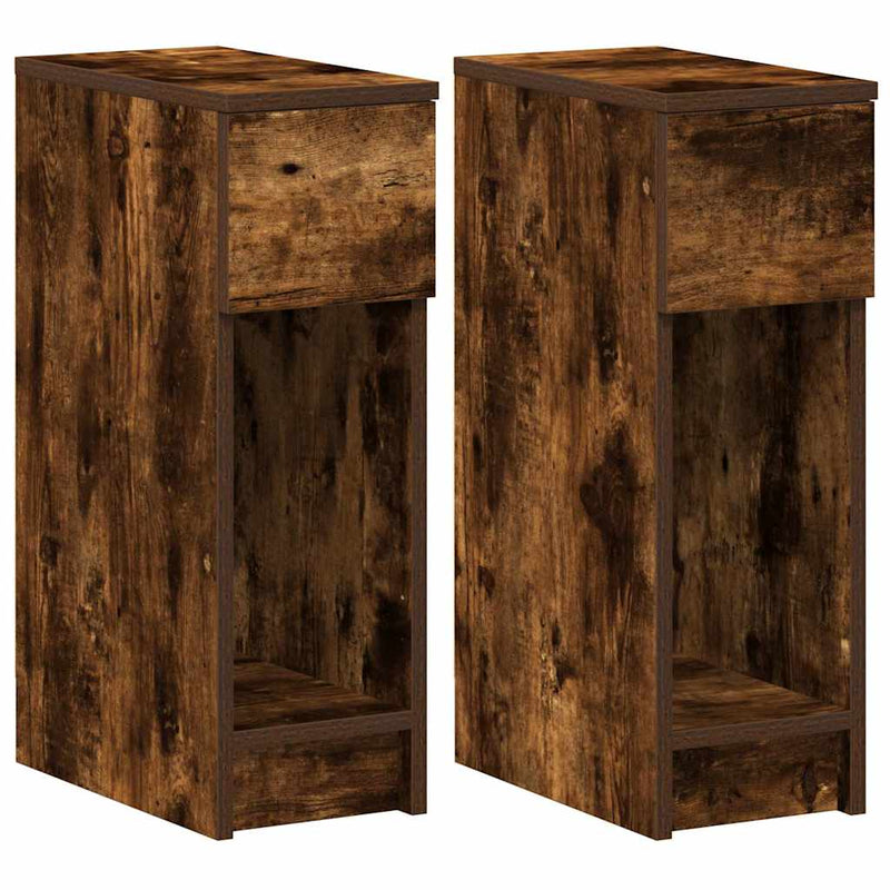 vidaXL éjjeliszekrények fiókos 2 db füstölt tölgy 20 x 36 x 60 cm